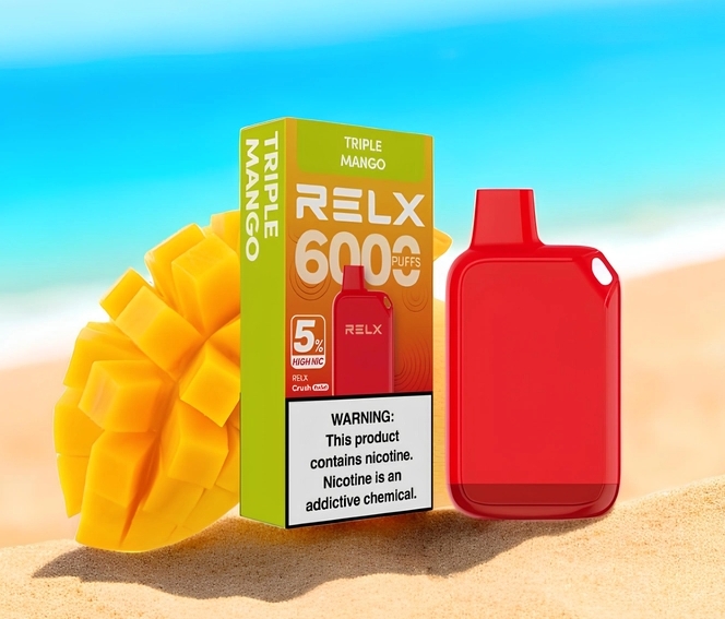 RELX Crush Pocket 6000 Puffs Vape - Triple Mango: Your Pocket-Sized Portal to Paradise